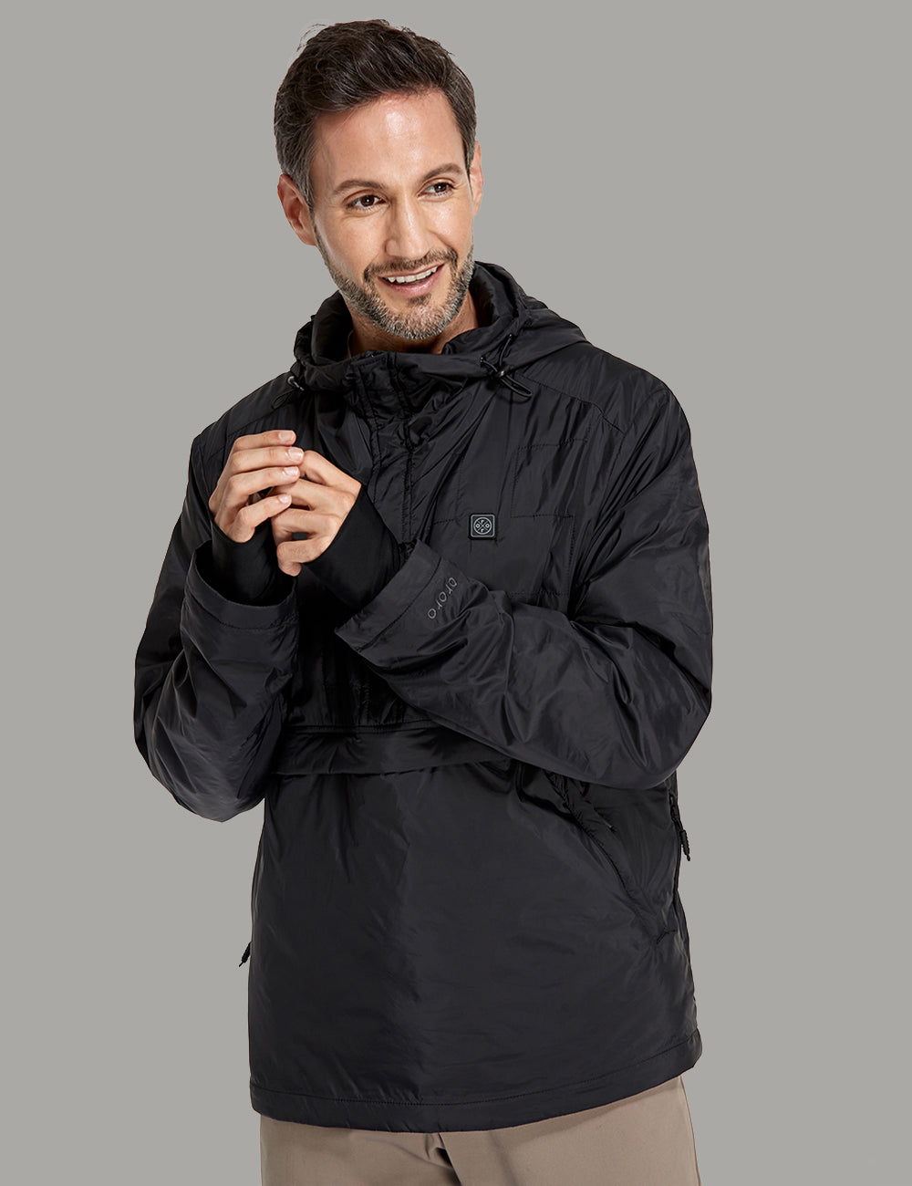 Unisex Lightweight Heated Windbreaker Pullover Hoodie, Thumbnail 3