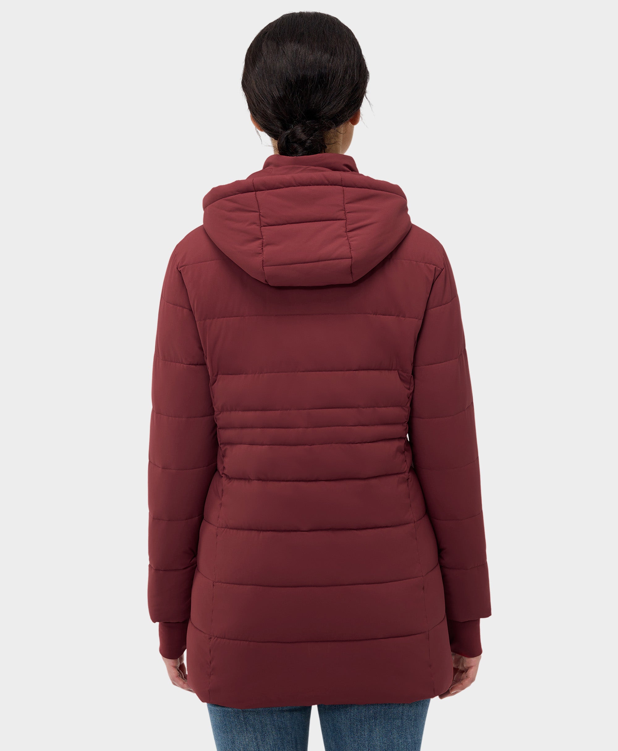 Women's Heated Thermolite® Puffer Parka Jacket - Dark Red
