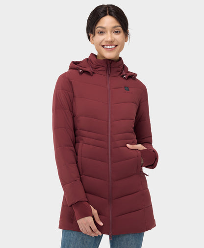 Women's Heated Thermolite® Puffer Parka Jacket - Dark Red