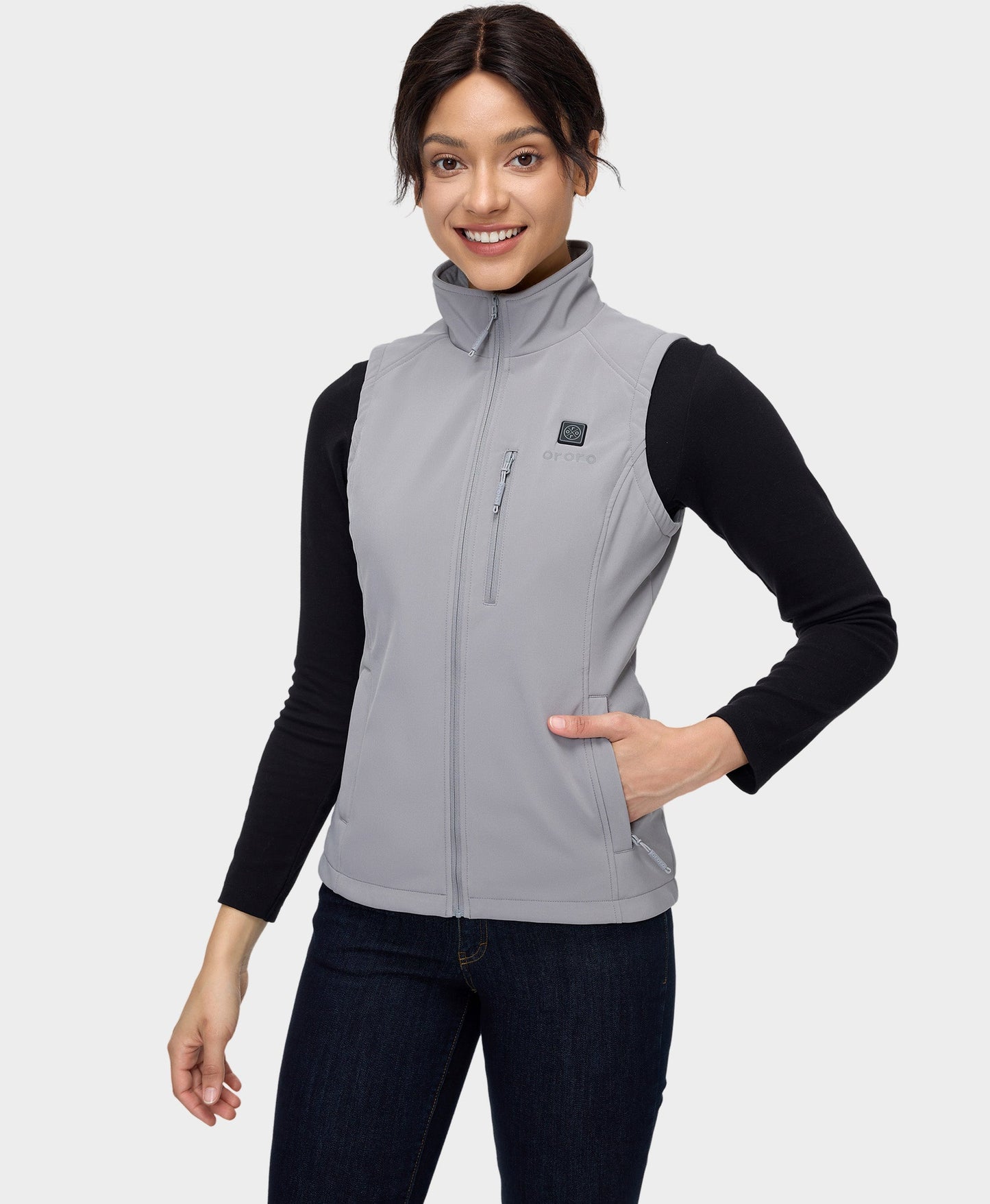 Women's Heated Softshell Vest - Grey