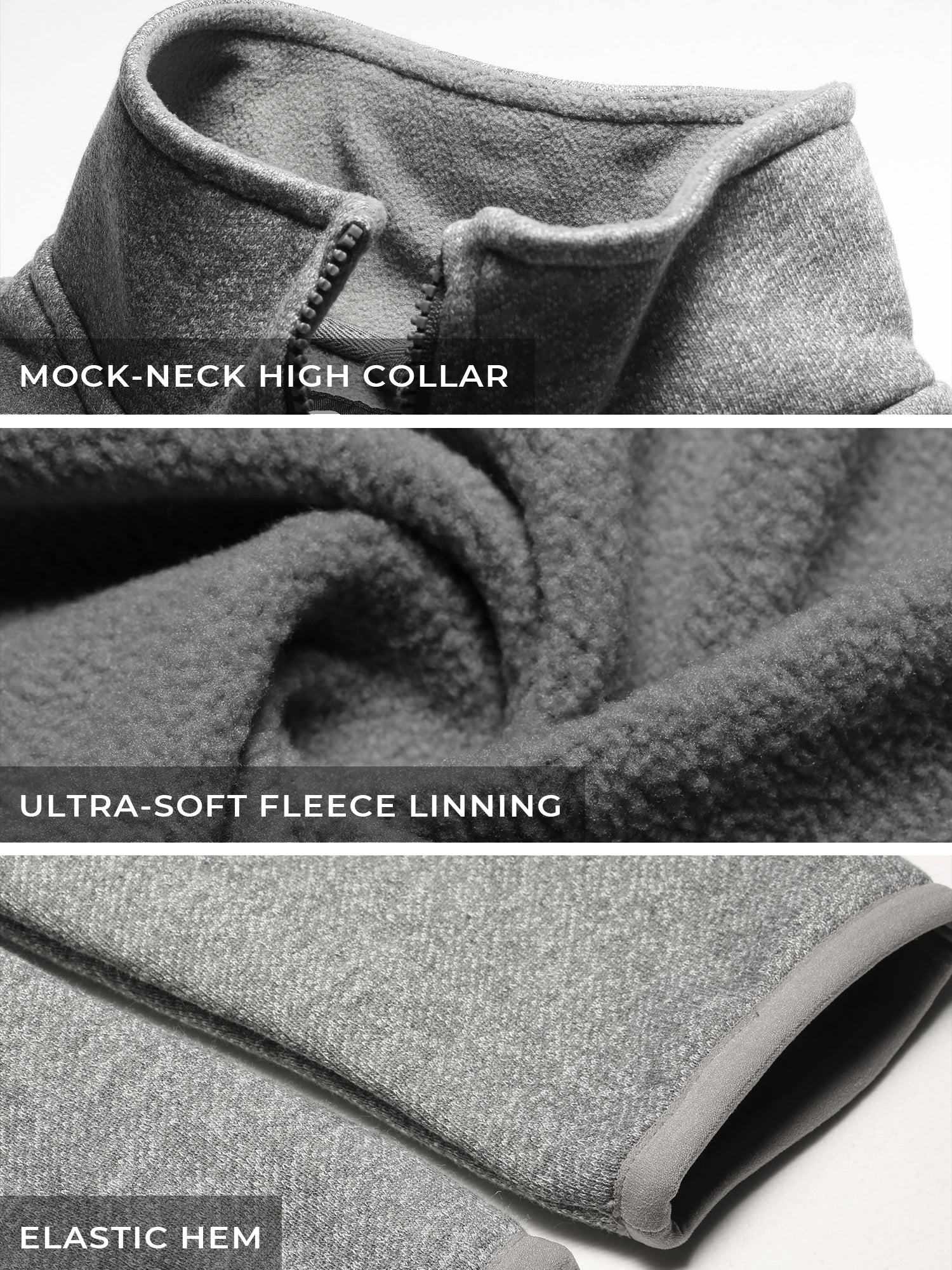 (Open-box) Men's Heated Full-Zip Fleece Jacket - Grey, Thumbnail 9