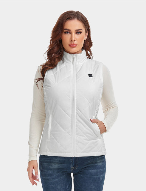 Women's Heated Quilted Vest - Milk White ,view 1