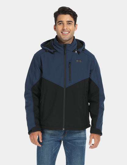 Men's Dual Control Heated Jacket - Navy Blue & Neutral Black