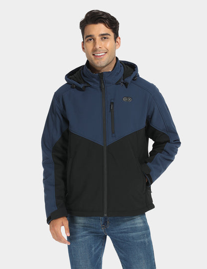 Men's Dual Control Heated Jacket - Navy Blue & Neutral Black