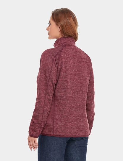 Women's Heated Full-Zip Fleece Jacket - Maroon