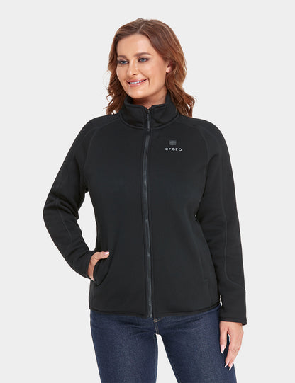 Women's Heated Full-Zip Fleece Jacket - Black