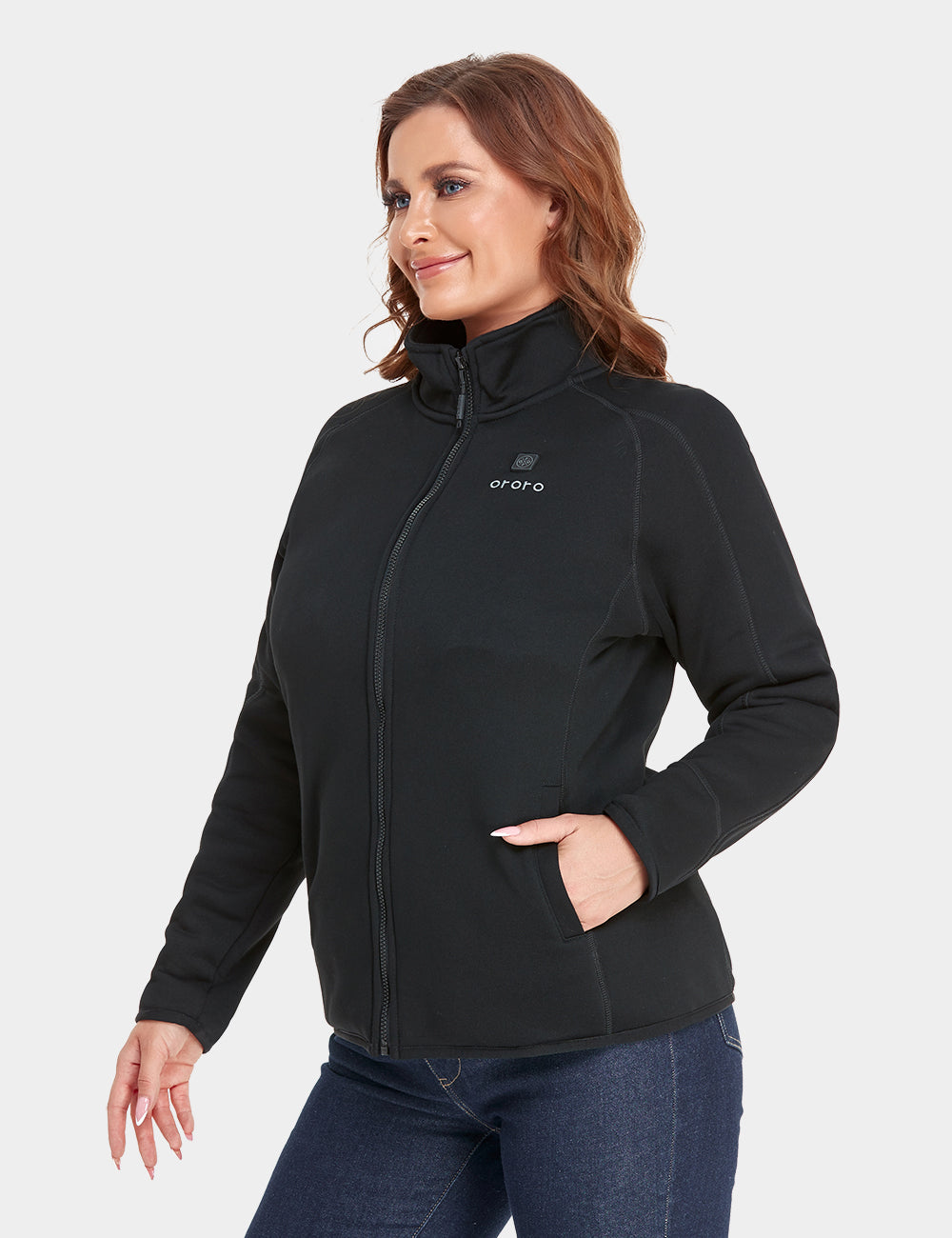 Women's Heated Full-Zip Fleece Jacket - Black