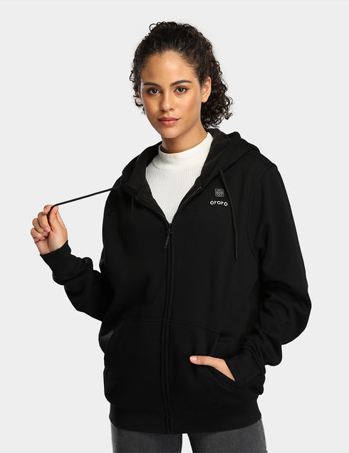 Ororo Unisex Fleece Hoodie - Black ,view 1