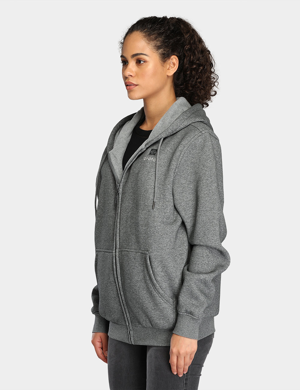 Unisex Heated Fleece Hoodie - Flecking Grey