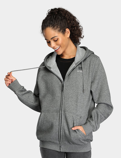 Unisex Heated Fleece Hoodie - Flecking Grey