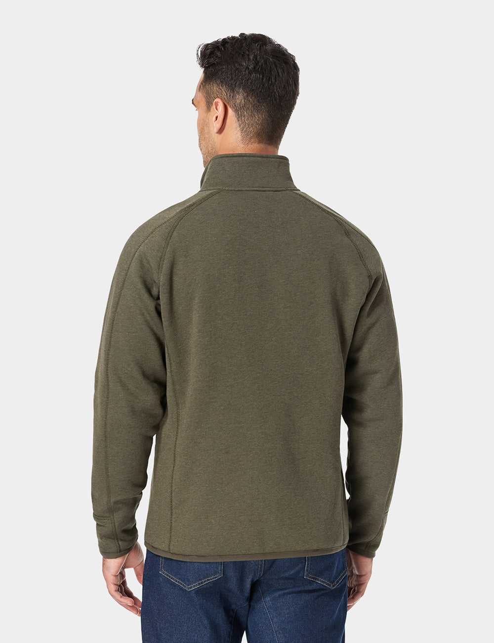 Men's Heated Full-Zip Fleece Jacket - Army Green