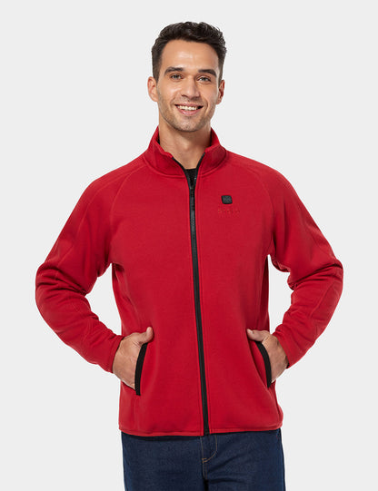 Men's Heated Full-Zip Fleece Jacket - Red 