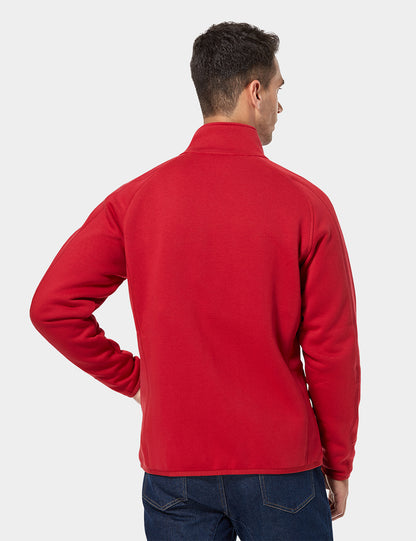 Men's Heated Full-Zip Fleece Jacket - Red