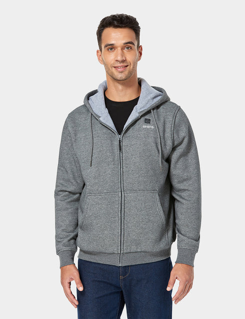 Unisex Heated Fleece Hoodie - Flecking Grey ,view 1