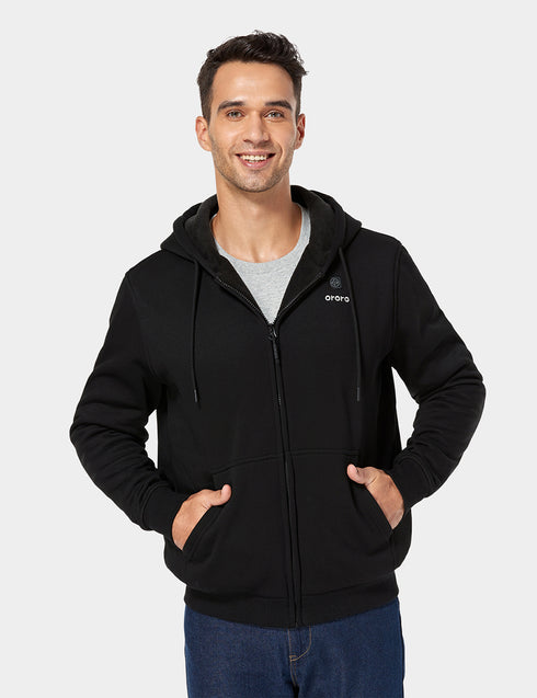 Unisex Heated Fleece Hoodie - Black ,view 1