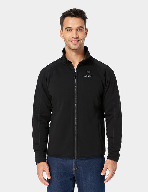 Men's Heated Full-Zip Fleece Jacket - Black ,view 1