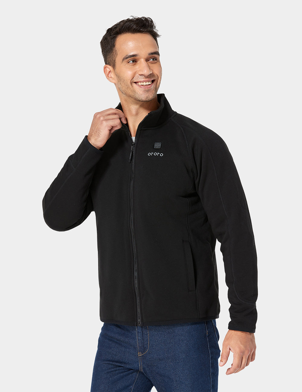 Men's Heated Full-Zip Fleece Jacket - Black