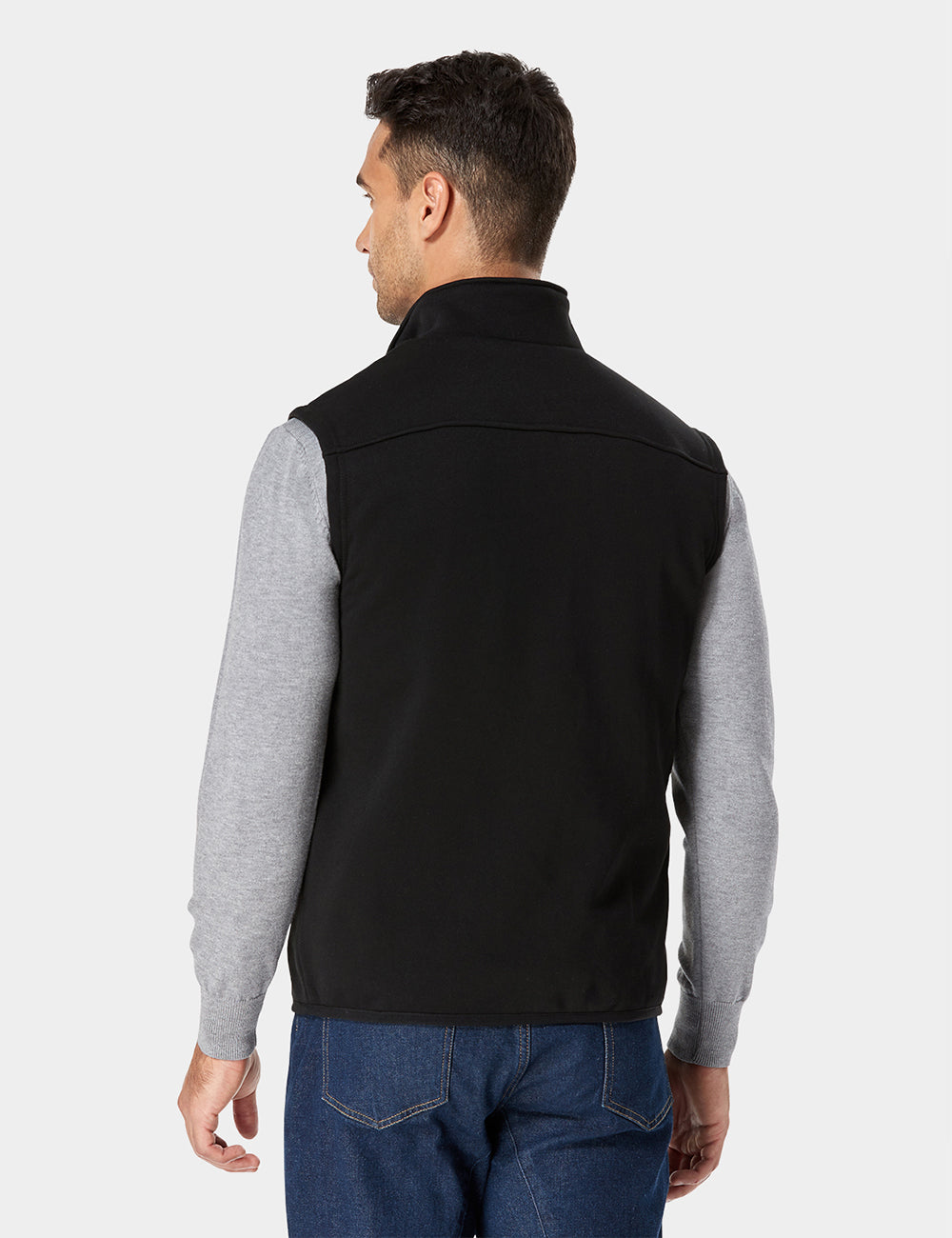 Men's Heated Fleece Vest - Black