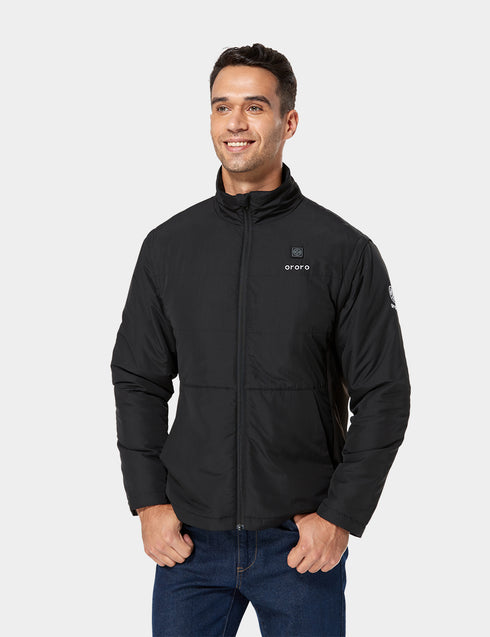 Men's Heated Golf Vest With Zip-Off Sleeves - Black ,view 1