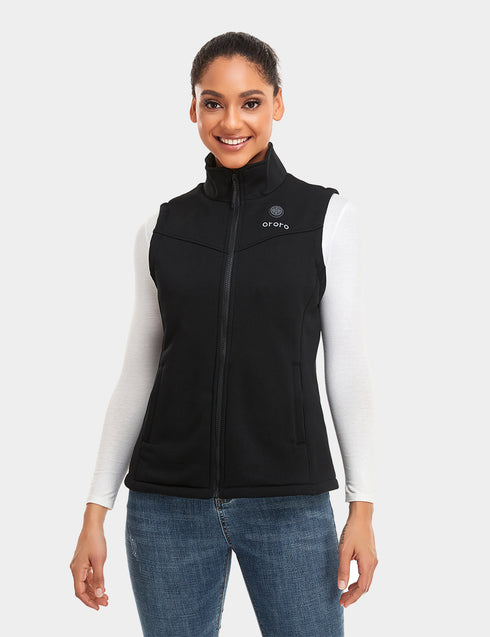 Women's Heated Fleece Vest - Black ,view 1