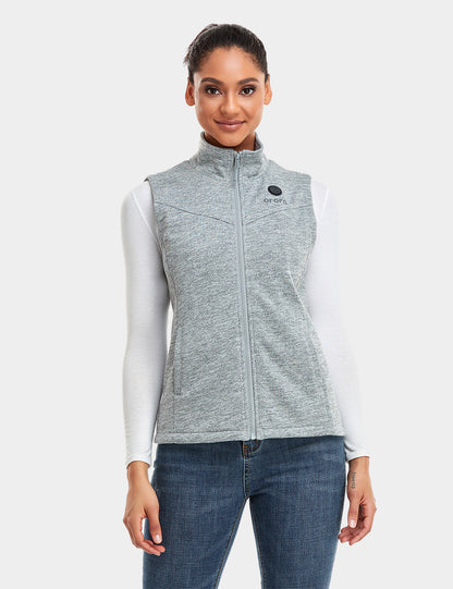 Women's Heated Fleece Vest - Flecking Grey