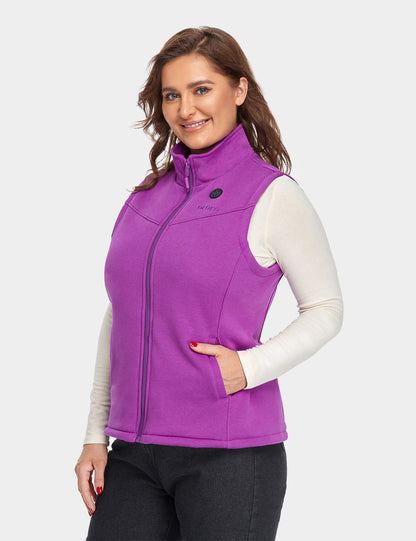 Women's Heated Fleece Vest - Purple