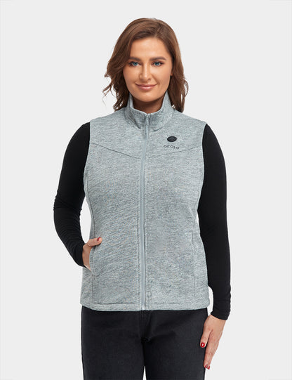 Women's Heated Fleece Vest - Flecking Grey