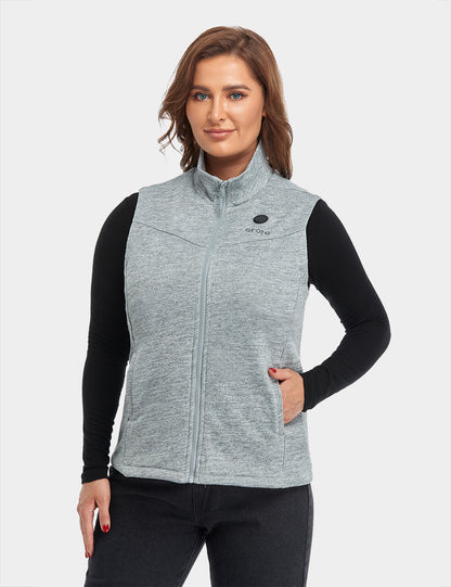 Women's Heated Fleece Vest - Flecking Grey