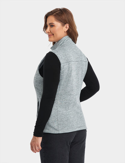 Women's Heated Fleece Vest - Flecking Grey