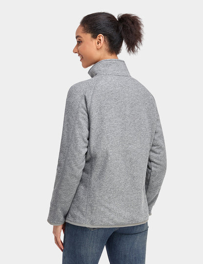 Women's Heated Full-Zip Fleece Jacket - Flecking Grey