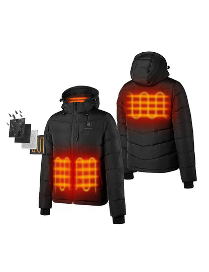 4 Heating Zones(Left & Right Pocket, Upper Back and Collar)