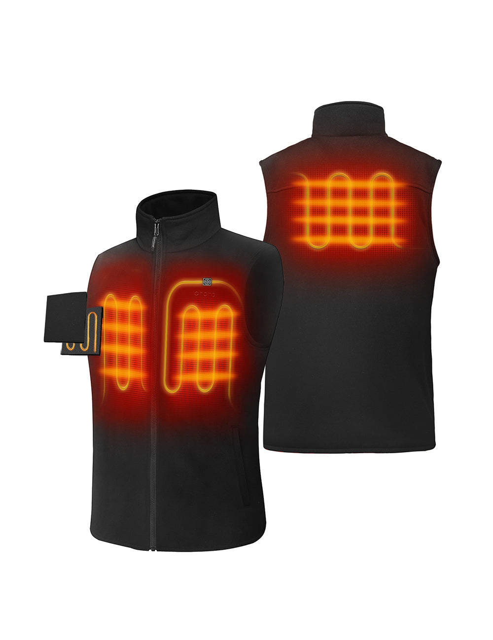 3 Heating Zones(Mid-back, Left & Right Chest Heating)