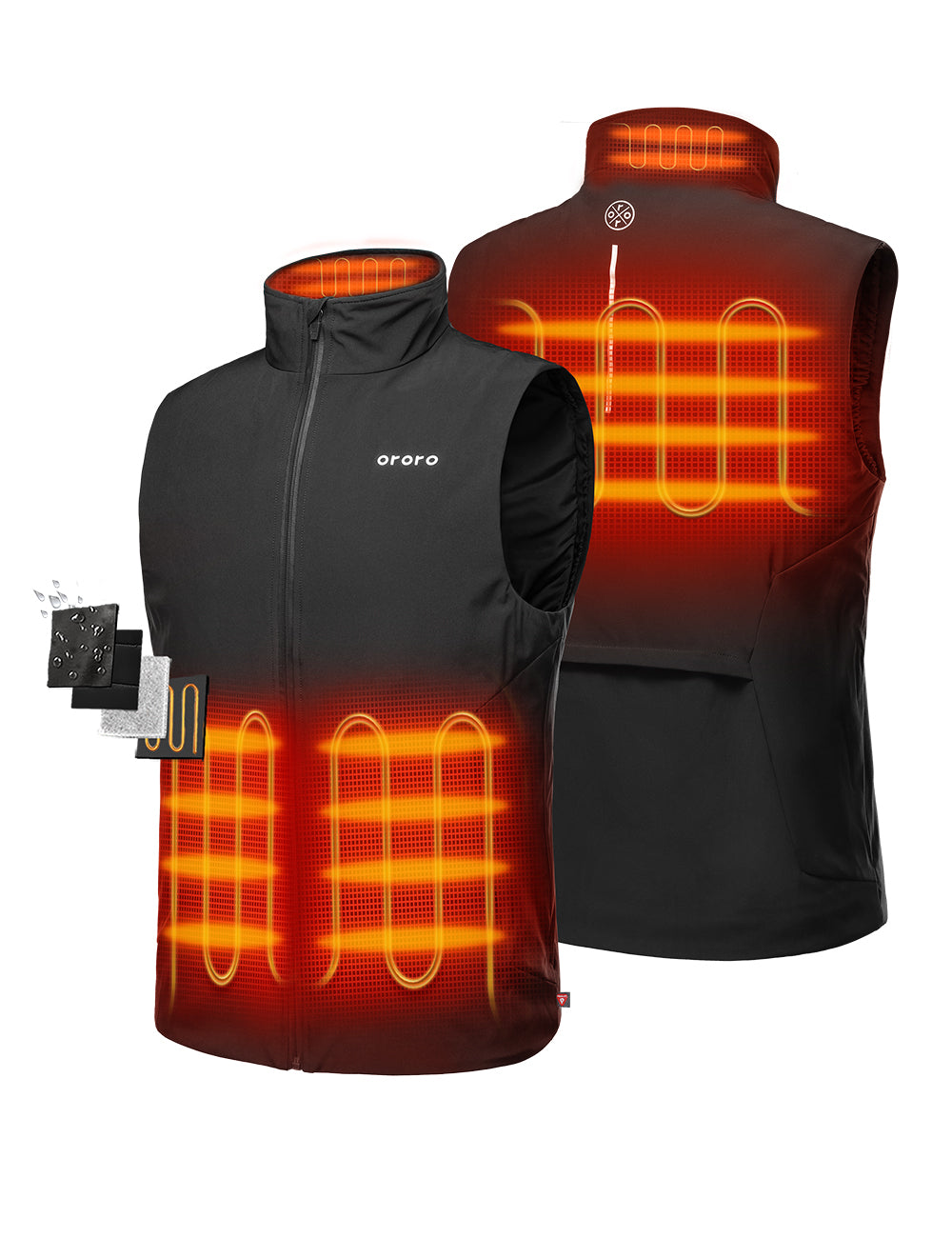 4  Heating Zones ( Left & Right Pocket, Mid Back and Collar )