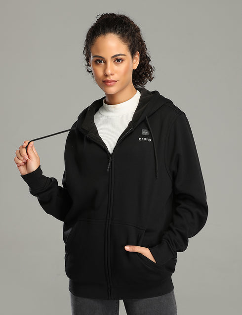 ORORO Women Heated Fleece Hoodie - Black ,view 1