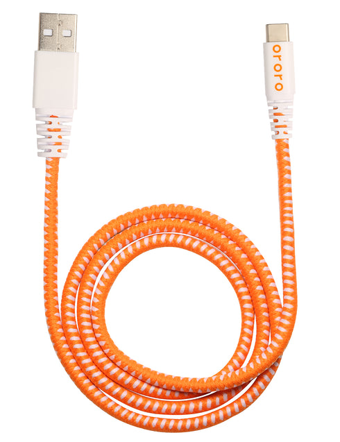 Elastic Braided Type-C Charging Cable ,view 1