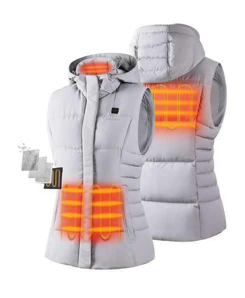 Women's Heated Down Vest - Gray ,view 1